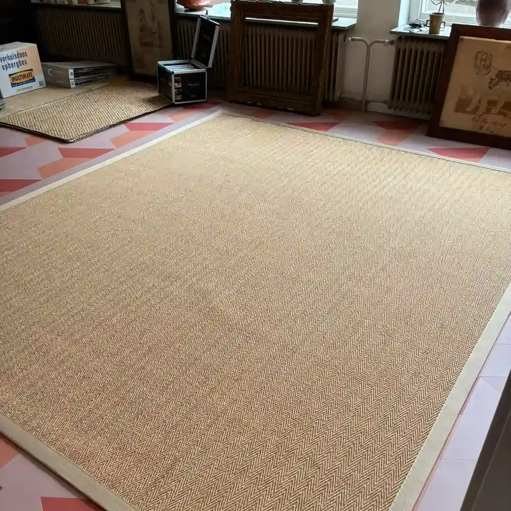 Sisal vloerkleed: Visgraat - Tarwe (4062) - KP-353 - 280x320cm